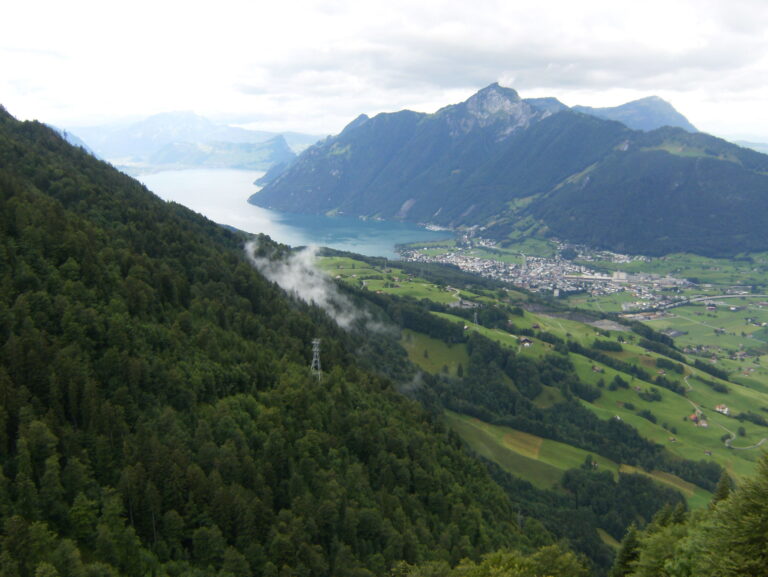 Blick auf Brunnen am Vierwaldstättersee